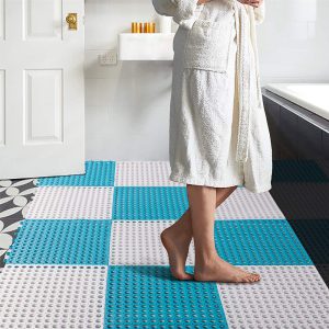 12PCS Interlocking Soft PVC Floor Tiles - Non-Slip Bathroom & Kitchen Mat