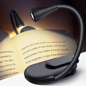 Clip-On Book Light for Night Reading, USB Rechargeable LED Light
