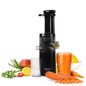 Compact Black Slow Juicer for Fruits, Vegetables, Coconut Milk & Nut Milk Extraction