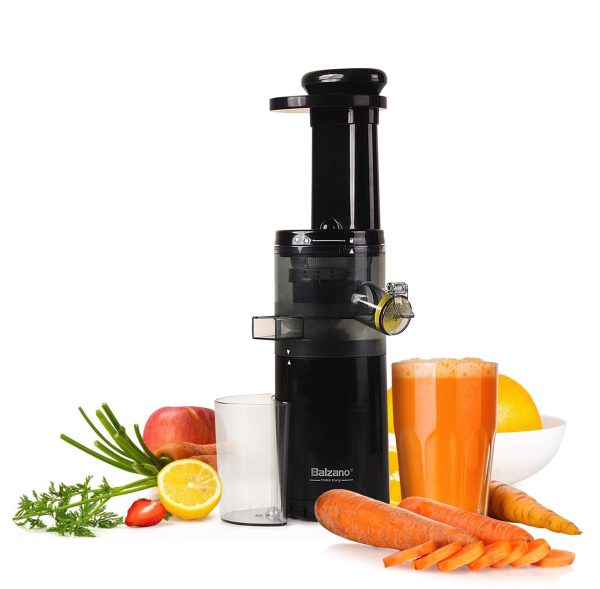Compact Black Slow Juicer for Fruits, Vegetables, Coconut Milk & Nut Milk Extraction